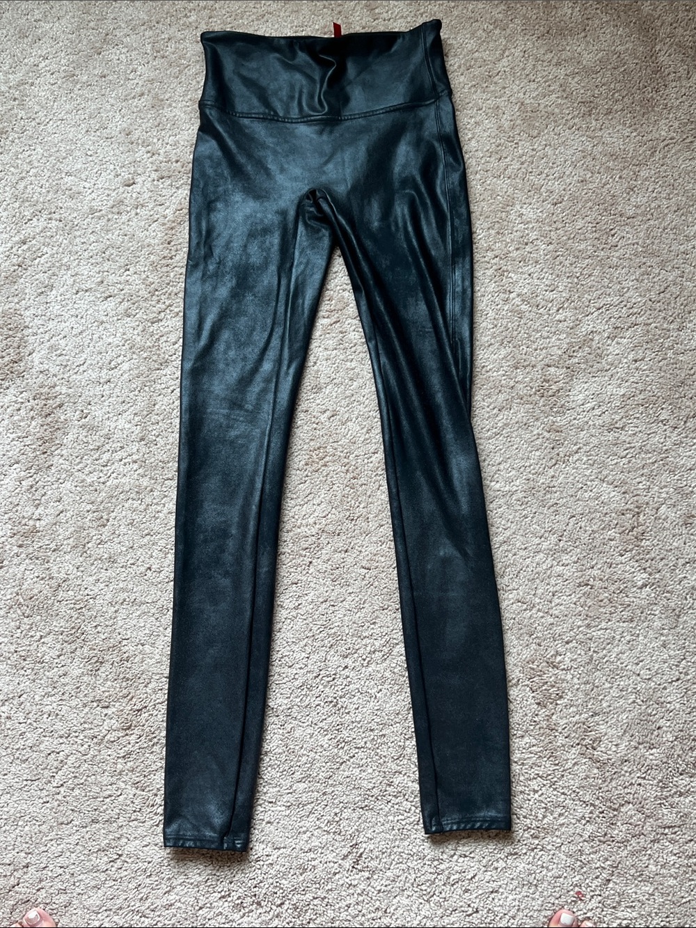 SPANX Black Faux Leather High-Rise Leggings